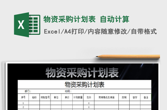 2021年物資采購計(jì)劃表 自動(dòng)計(jì)算
