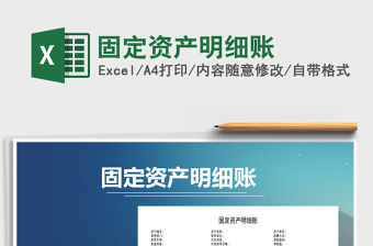 2021年固定資產明細賬