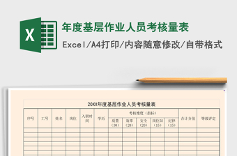 2021年年度基層作業(yè)人員考核量表