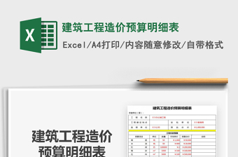 2022房屋建筑工程造价预算表