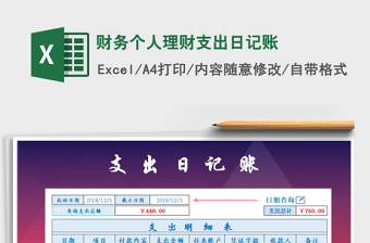 2021年財(cái)務(wù)個(gè)人理財(cái)支出日記賬