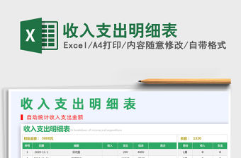 2021年收入支出明細(xì)表