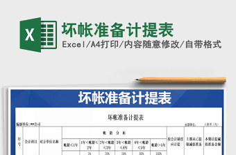 2021年壞帳準(zhǔn)備計(jì)提表