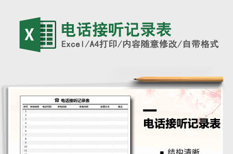 2021年電話接聽記錄表