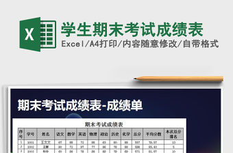 2021年學生期末考試成績表