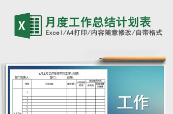 2021年月度工作總結計劃表
