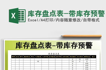 2021年庫存盤點(diǎn)表-帶庫存預(yù)警