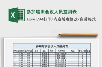 2021年參加培訓(xùn)會(huì)議人員簽到表