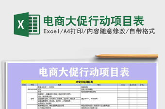 2021年電商大促行動項目表