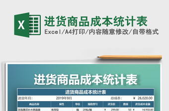 2021年進(jìn)貨商品成本統(tǒng)計(jì)表
