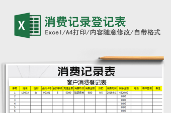 2021年消費記錄登記表