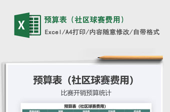 2021年預算表（社區球賽費用）