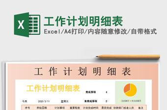 2021年工作計劃明細表