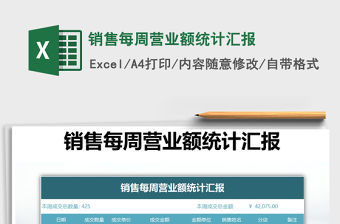 2021年銷售每周營業額統計匯報