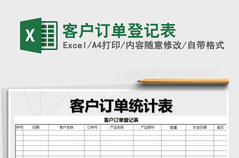 2021年客戶訂單登記表