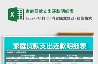 2021年家庭貸款支出還款明細(xì)表