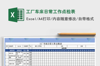 2021年工廠車床日常工作點檢表免費下載