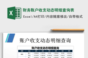 2021年財務(wù)賬戶收支動態(tài)明細查詢表