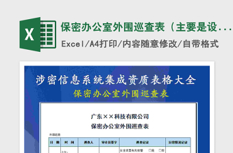 2021年保密辦公室外圍巡查表（主要是設(shè)備管理）