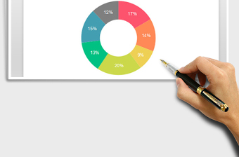 2021年小清新彩色圆环图 财务营销占比分析图表