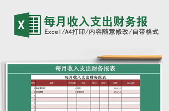 2021年每月收入支出財務報