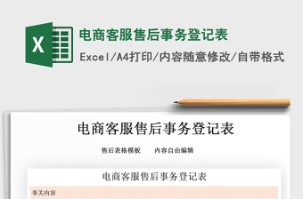 2021年電商客服售后事務(wù)登記表