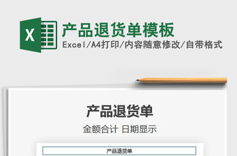2022年產(chǎn)品退貨單模板