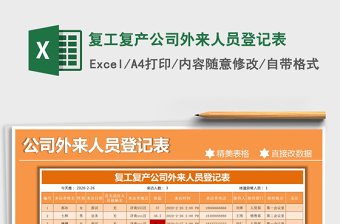2021年復(fù)工復(fù)產(chǎn)公司外來人員登記表
