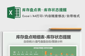2021年庫(kù)存盤點(diǎn)表-庫(kù)存狀態(tài)提醒