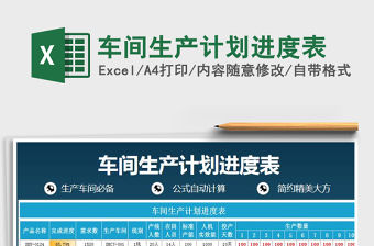 2021年車間生產計劃進度表
