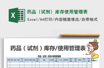 2021年藥品（試劑）庫存使用管理表