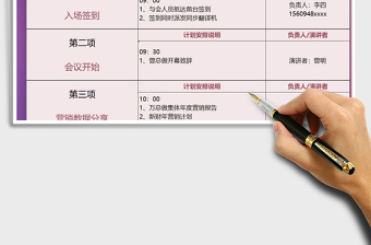 2021年會(huì)議議程事項(xiàng)計(jì)劃表