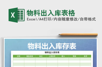 2021年物料出入庫表格