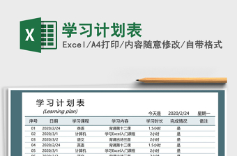 2021年學習計劃表