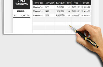 2021年學(xué)生報(bào)名費(fèi)用統(tǒng)計(jì)表