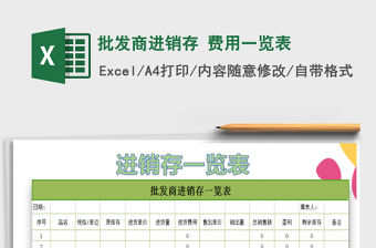 2021年批發商進銷存 費用一覽表