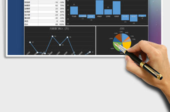 2021年圖表模板-財務月份部門資金收入表