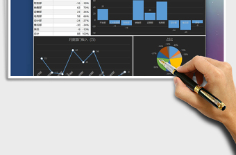2021年图表模板-财务月份部门资金收入表