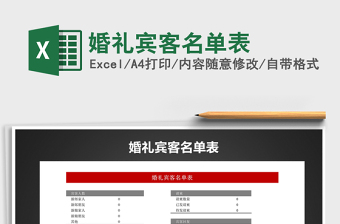 2021年婚禮賓客名單表