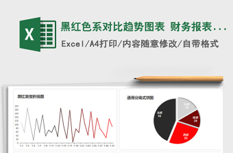 2021年黑紅色系對比趨勢圖表 財(cái)務(wù)報(bào)表銷售報(bào)表