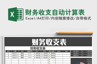 2021年財(cái)務(wù)收支自動(dòng)計(jì)算表
