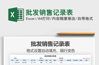 2021年批發(fā)銷售記錄表