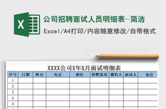 2021年公司招聘面試人員明細(xì)表-簡潔
