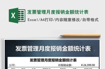 2021年發票管理月度報銷金額統計表