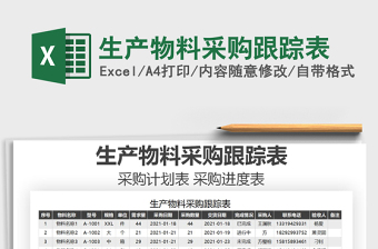 2021年生产物料采购跟踪表免费下载