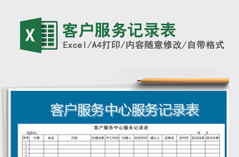 2021年客戶服務記錄表