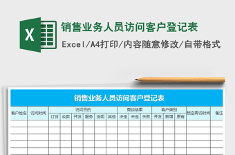 2021年銷售業(yè)務人員訪問客戶登記表