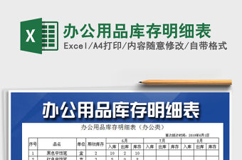 2021年辦公用品庫存明細表