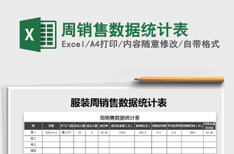 2021年周銷售數(shù)據(jù)統(tǒng)計表
