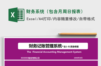 2021年財(cái)務(wù)系統(tǒng)（包含月周日報(bào)表）